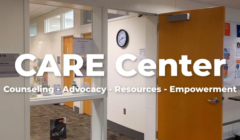 open office door and the words care center 