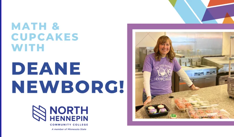 math faculty, Deane Newborg with the cupcakes she baked