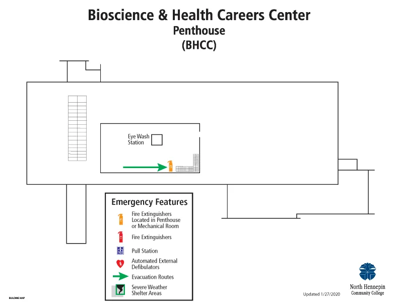 Bioscience & Health Careers Center Penthouse Map