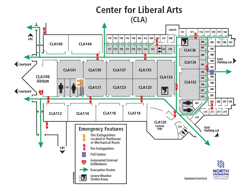 map of center for liberal arts building 