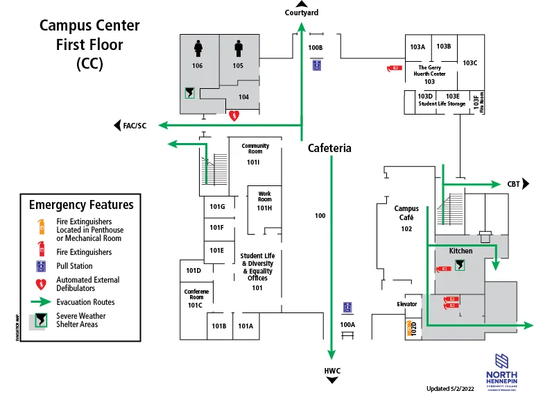 Campus Center First Floor Map