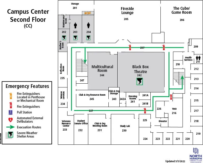 Campus Center Second Floor Map