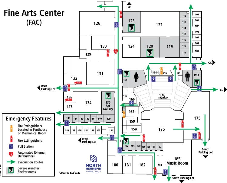 Fine Arts Center Building Map