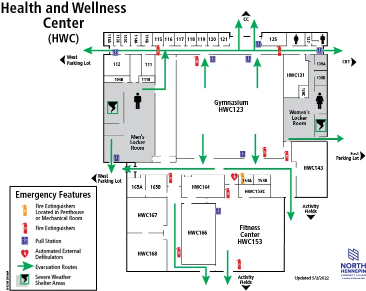 Health and Wellness Center Building Map