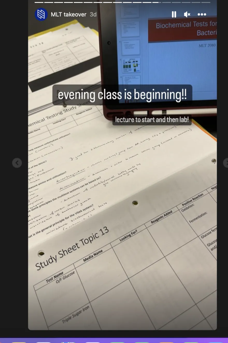 a photo of an iPad and MLT study notes