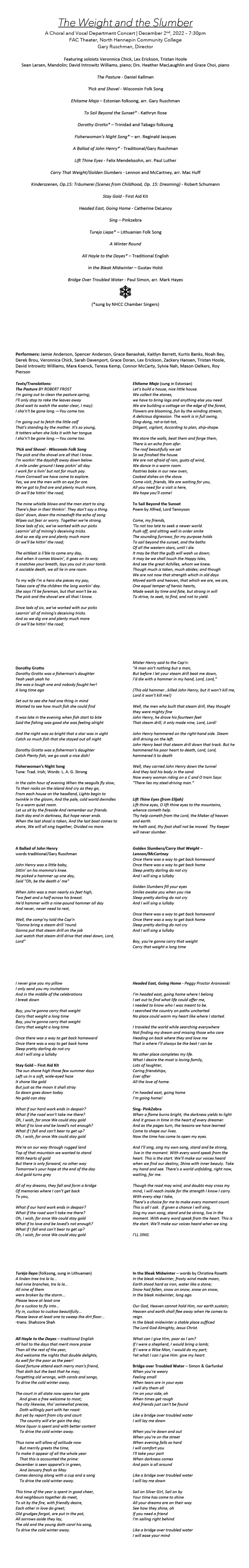images and text with the names of vocalists