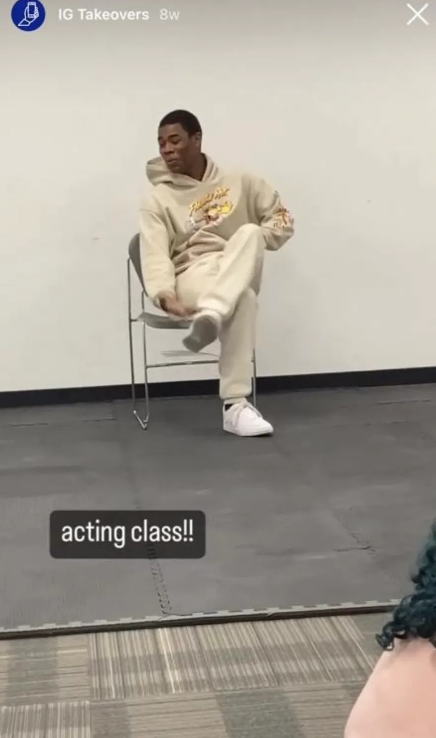 an IG story of an acting class