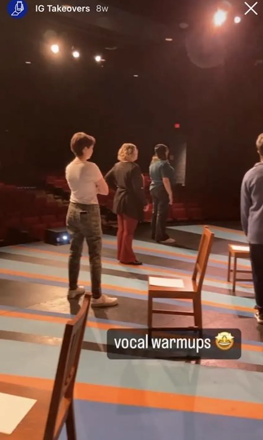 this IG story screenshot is titled, vocal warm ups