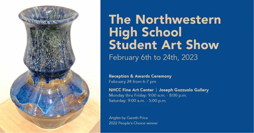 photo of a blue and gold sculpture 