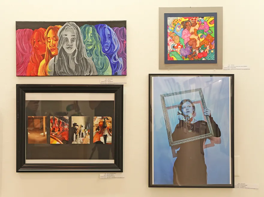 art on a gallery wall 