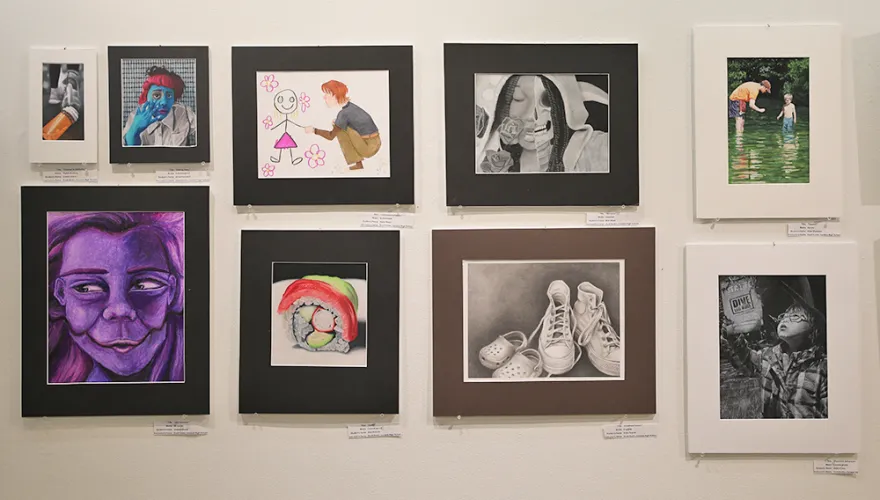 art on a gallery wall 