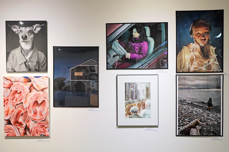 art on a gallery wall 
