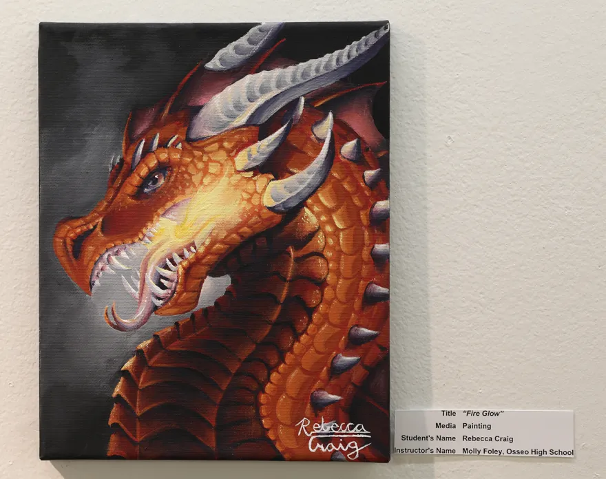 painting of a dragon breathing fire