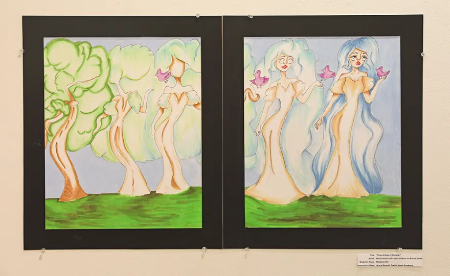 art on a gallery wall 