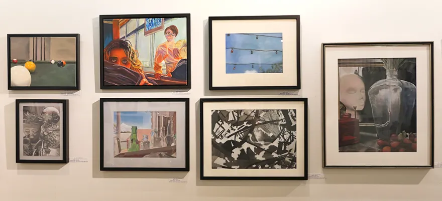 art on a gallery wall 