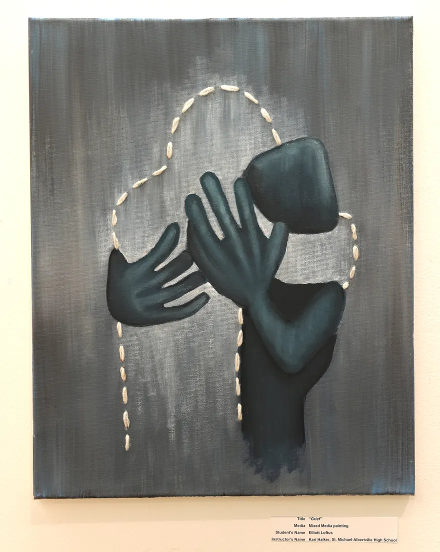 a sketch or painting of a person hugging an outline of a person 