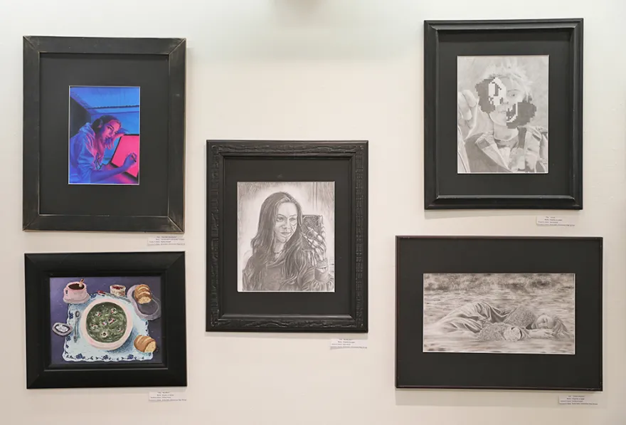 art on a gallery wall 