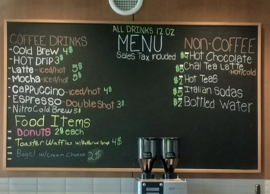 coffee shop menu 