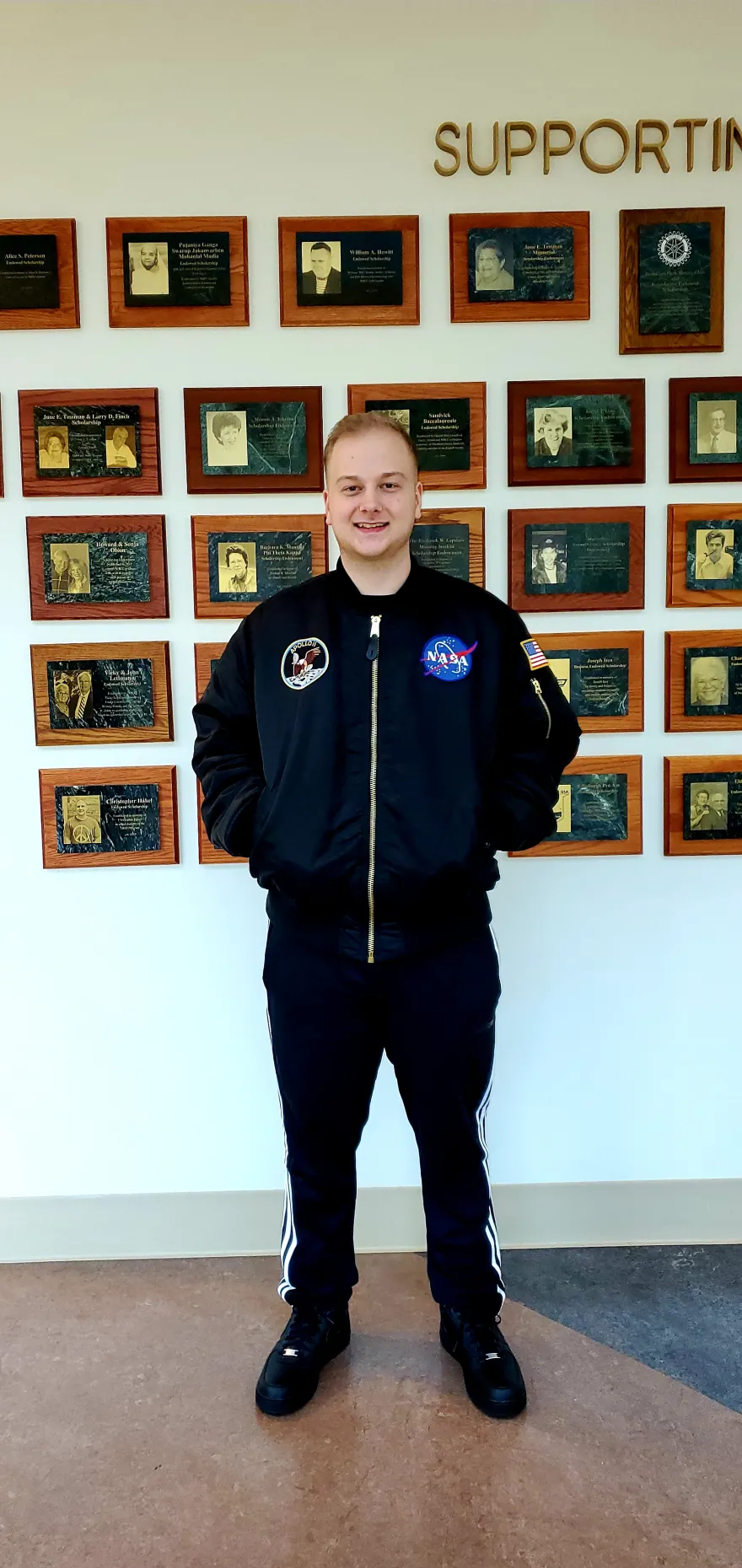 Zack in his NASA outfit 