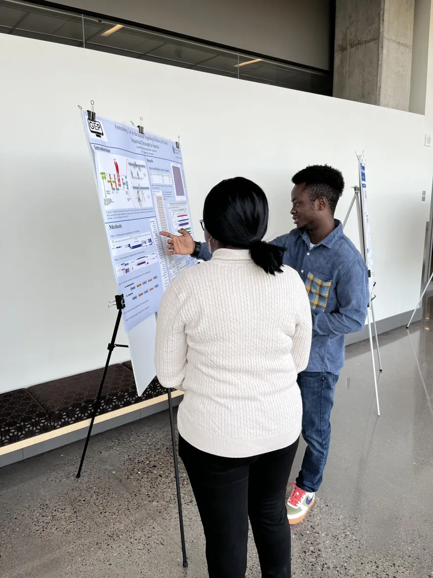 Sylvester presenting his biology project 