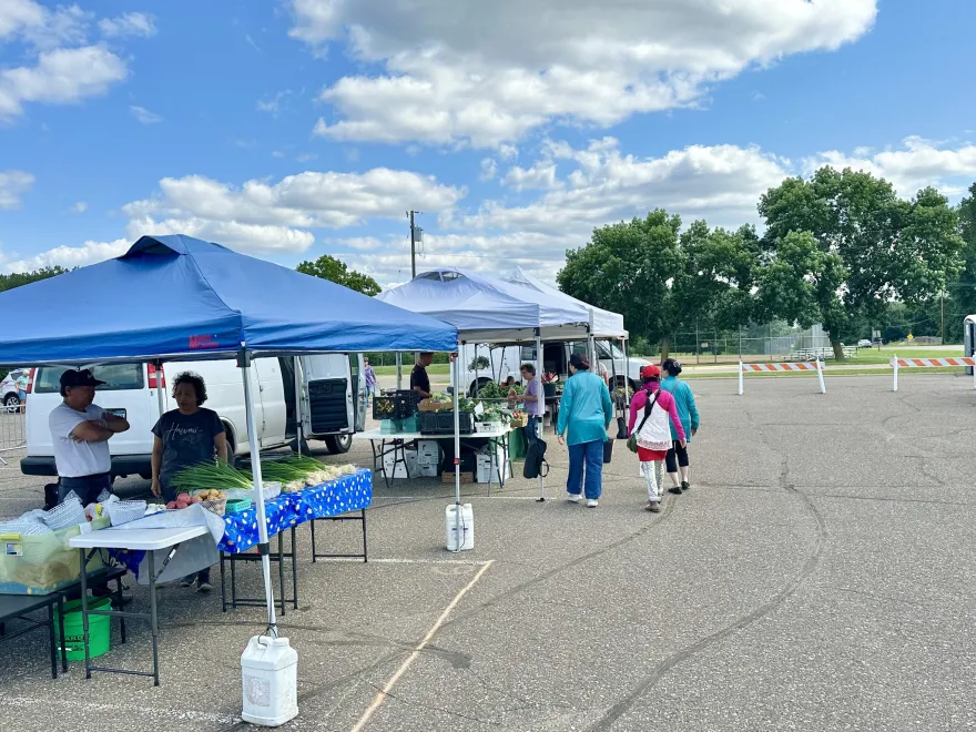 a photo of the Farmers Market on-campus 
