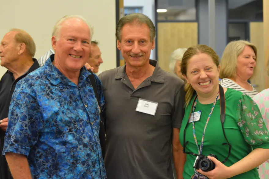 a photo of retired NHCC faculty, Will Agar and Mike Ricci with current staff member, Brittany Kiser