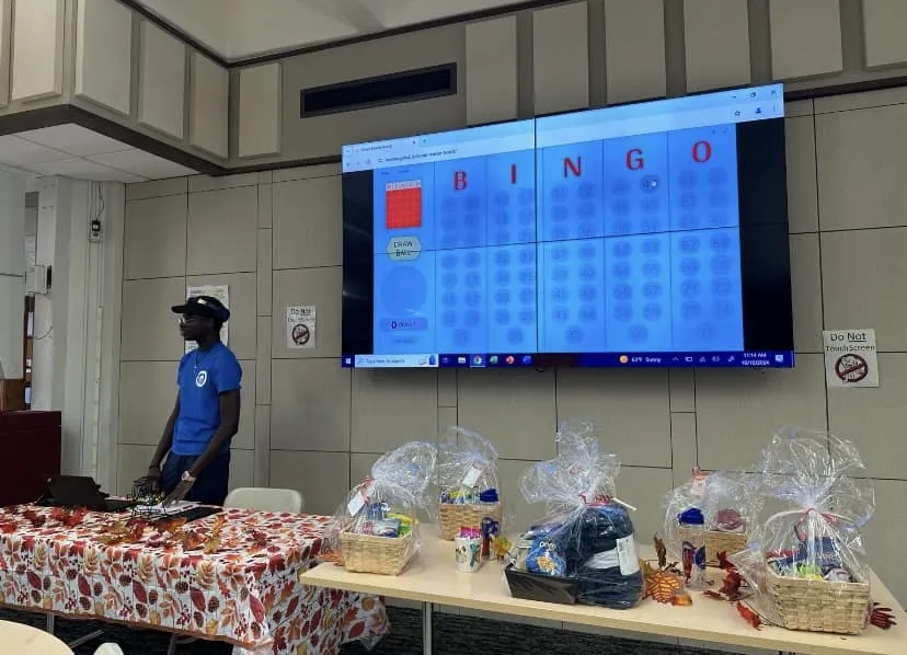 A photo of students in the Campus Center playing Bingo. 
