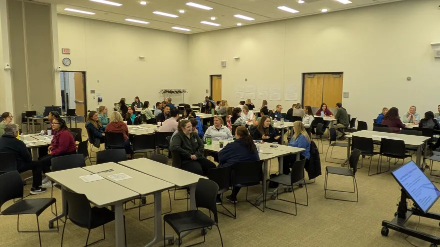 a photo of NHCC Employees Speed Networking in Helling Hall