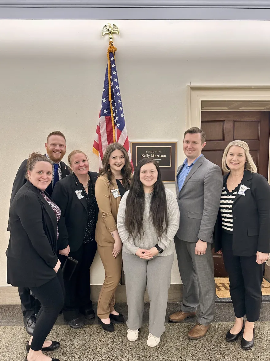 this is a photo of Lindsey Gutsch with fellow conference goers in Washington DC. 