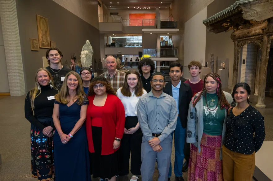 this is a photo of NHCC students with faculty Ana Munro at an event at the Minneapolis Institute of Art. 