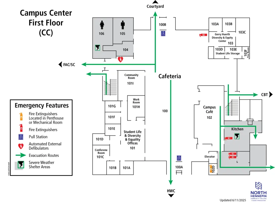 map of Campus Center First Floor