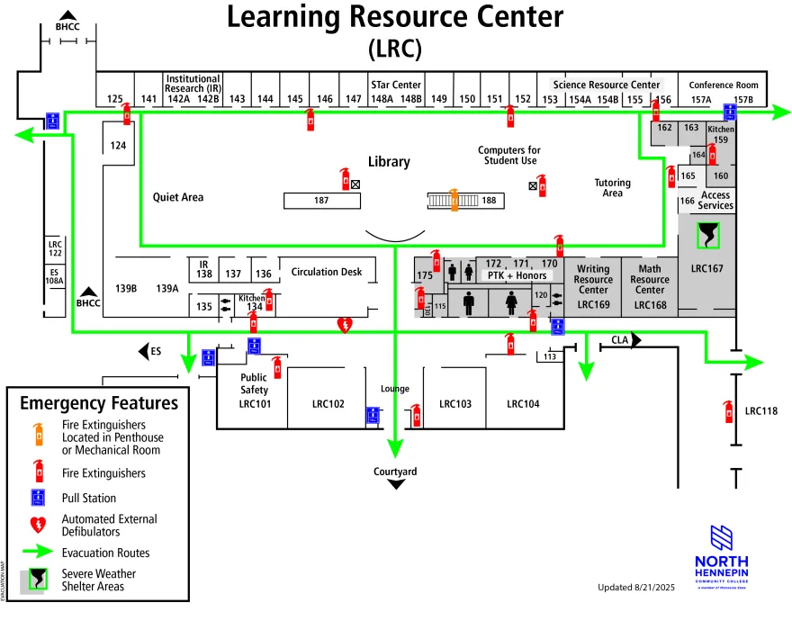 map of Learning Resource Center