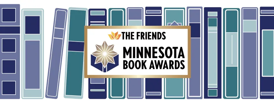 this is a colorful book logo that reads, 'The Friends Minnesota Book Awards.'